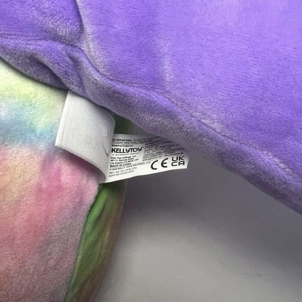 Squishmallow "Brindall" 16” Rainbow Tie Dye Platypus 2022 Kelly Toys New w/ Tag - Picture 6 of 7